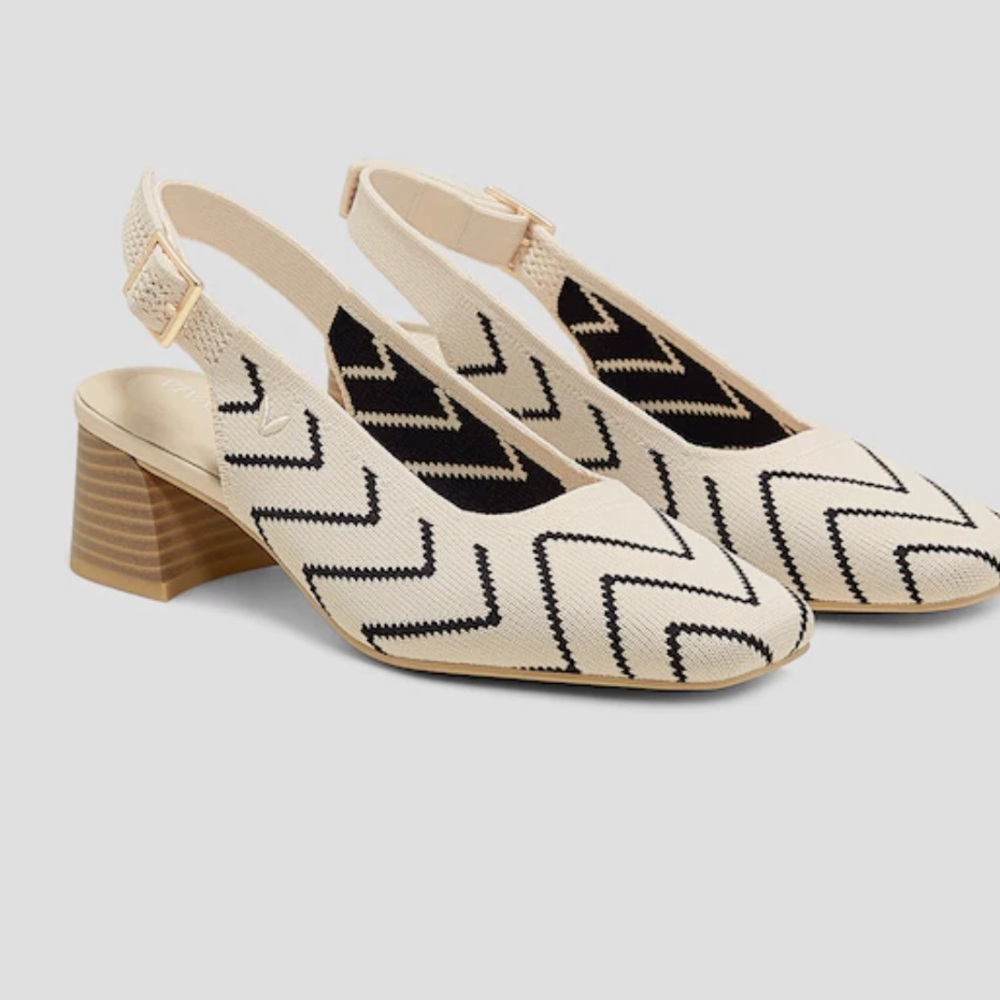 Vivaia block heel square toe sling back